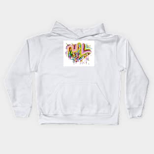 ASL I Love You Paint Splash Kids Hoodie